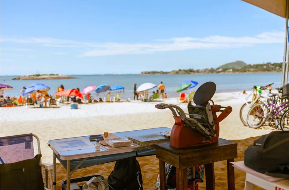 prensa na praia