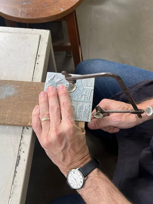 vista do processo de preparação do clichê